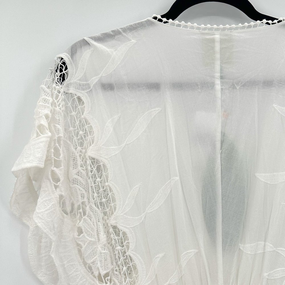 FARM Rio White Tiered Lace Midi Dress - Picture 9 of 15